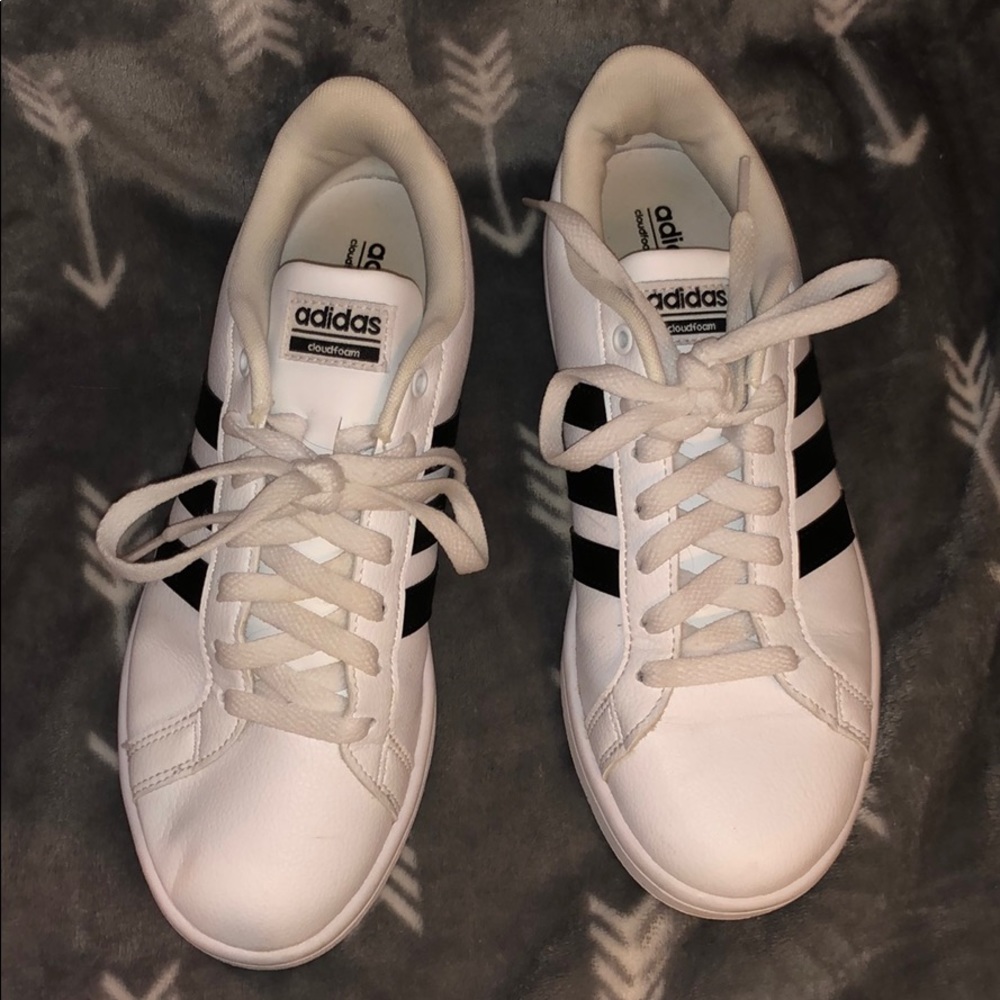 Adidas Superstar Cloudfoam Shoes Black and White - Picture 3 of 4